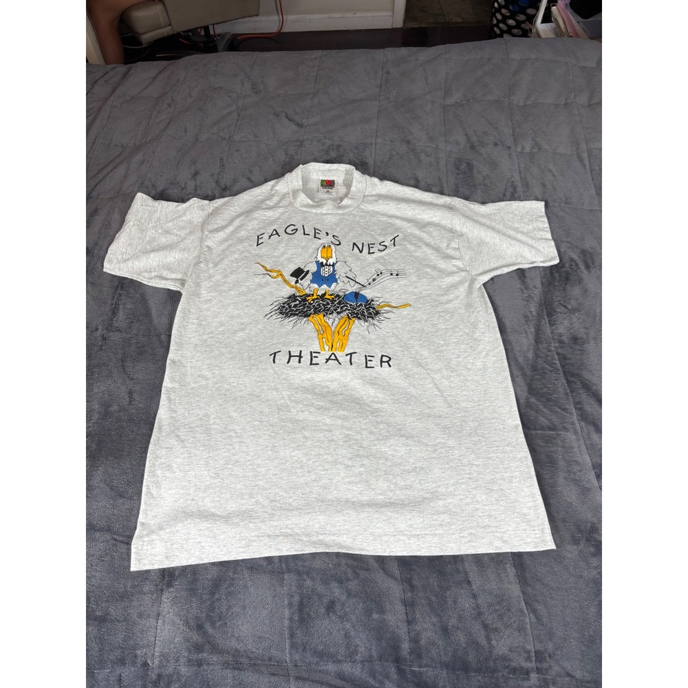 Vintage Eagles‎ Nest Theater T Shirt Mens L Gray Fruit of the Loom Best